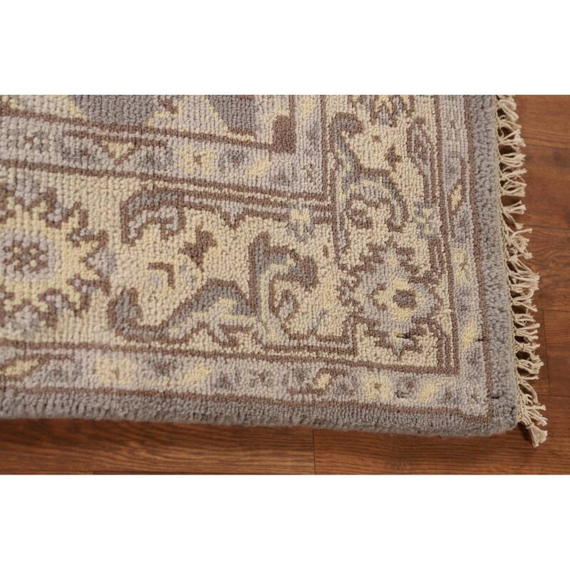 Earth Tone Oushak Oriental Area Rug Hand-Knotted Wool Carpet - 3'11"x 5'10"