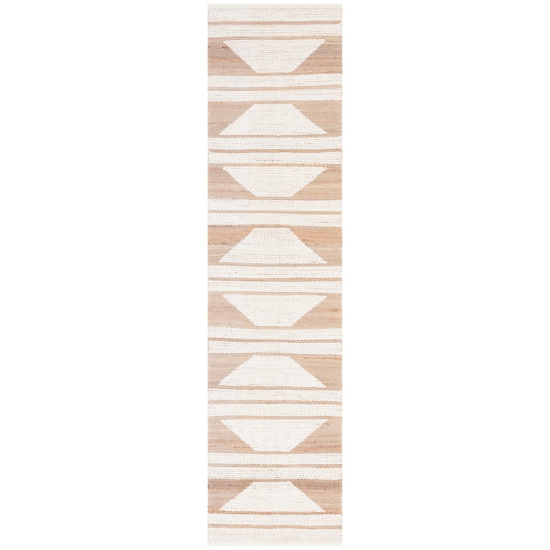 SAFAVIEH Handmade Natural Fiber Leonica Boho Rustic Farmhouse Jute - 2' 3" x 9' - Natural/Ivory - Runner