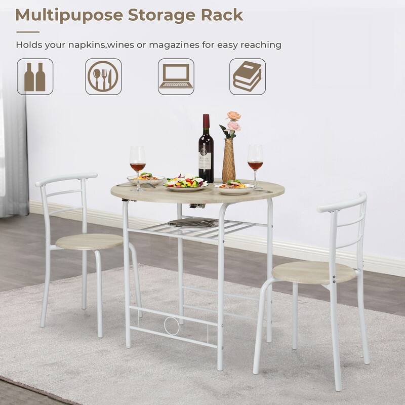 31.5" Drop Leaf Dining Table for Small Space,Small Kitchen Table Set for 2
