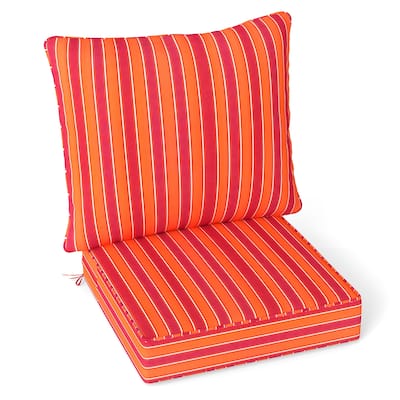 Gymax Deep Seat Chair Cushion Pads Set Indoor/Outdoor w/ Rope Belts