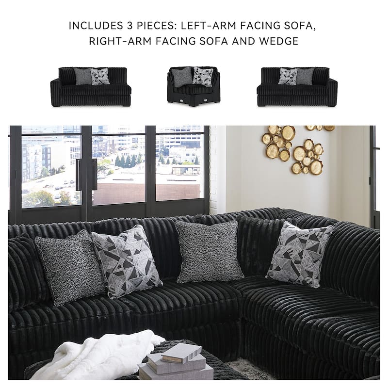 Signature Design by Ashley Midnight-madness 3-Piece Sectional - 121" W x 121" D x 40" H