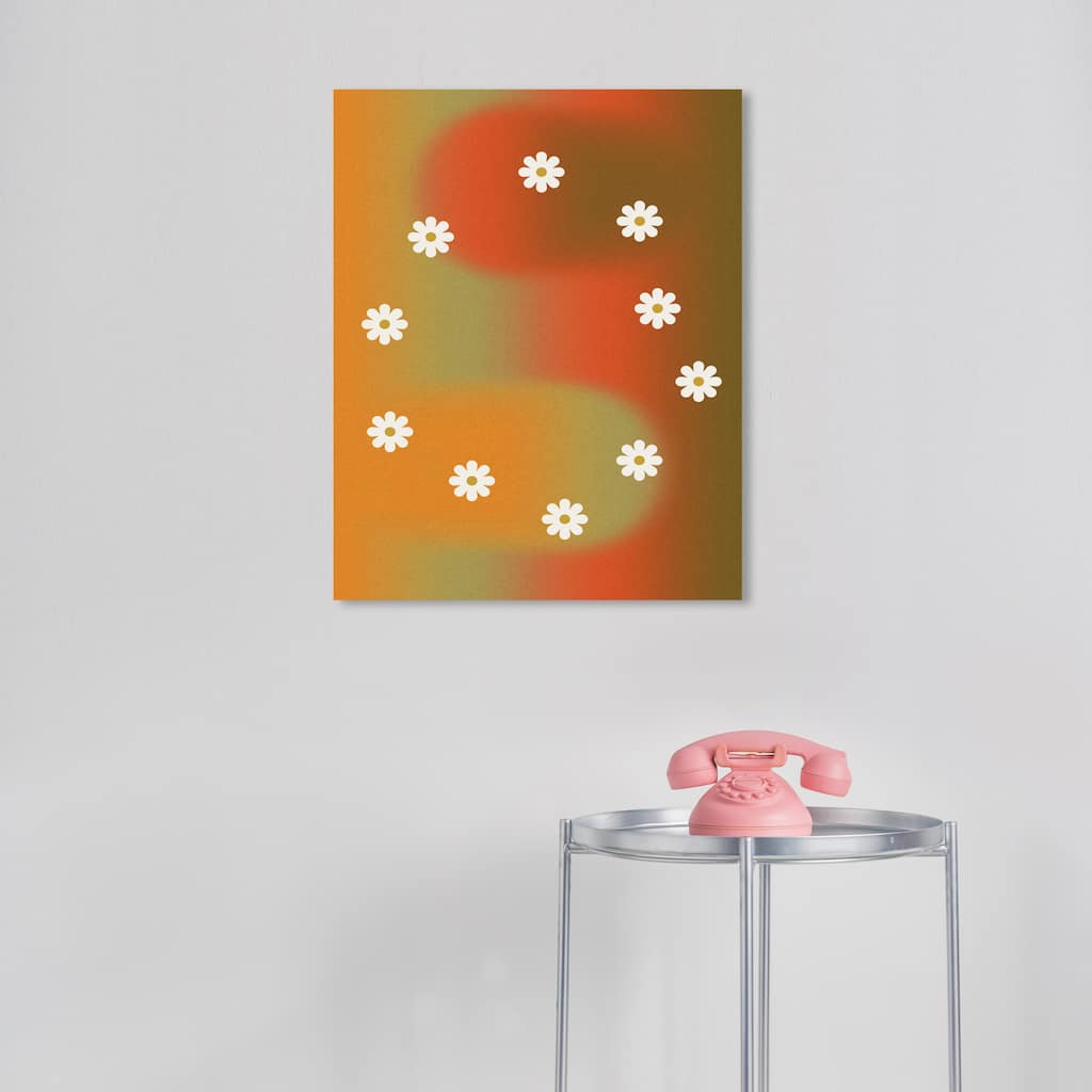 Wynwood Studio Canvas Floral and Botanical Airbrushing and Flowers Orange Modern & Contemporary Wall Art Canvas Print