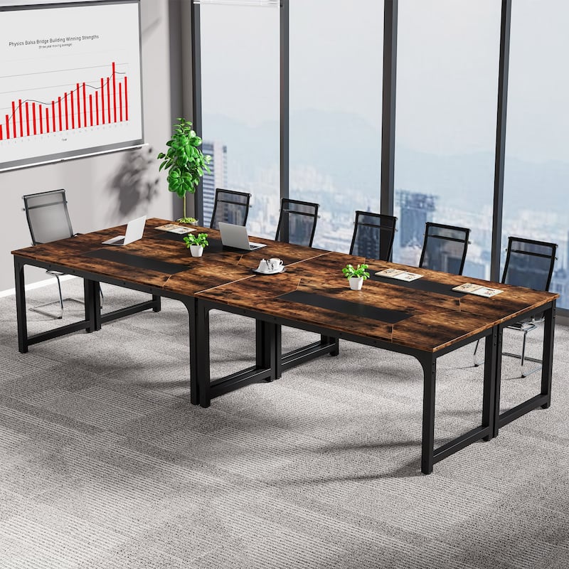 6.5FT Modern Conference Table for Meeting Room, Home Office - 78.9" L x 39.3 W x 30.3" H