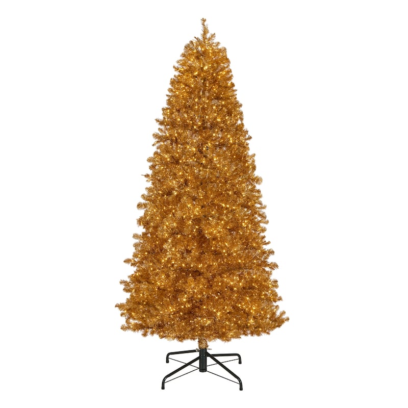 National Tree Company 9 ft. Pre-Lit Christmas True Gold Metallic Tree - 9 Foot