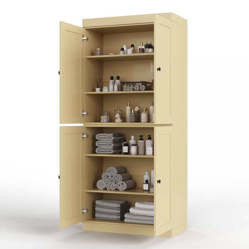 Palace Imports 100% Solid Wood 32" Bathroom Storage Cabinet with Shaker Doors and Adjustable Shelves