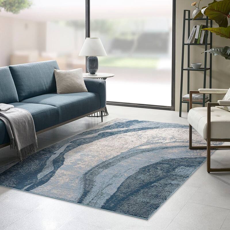 Abstract Wave Area Rug - 8'x10'