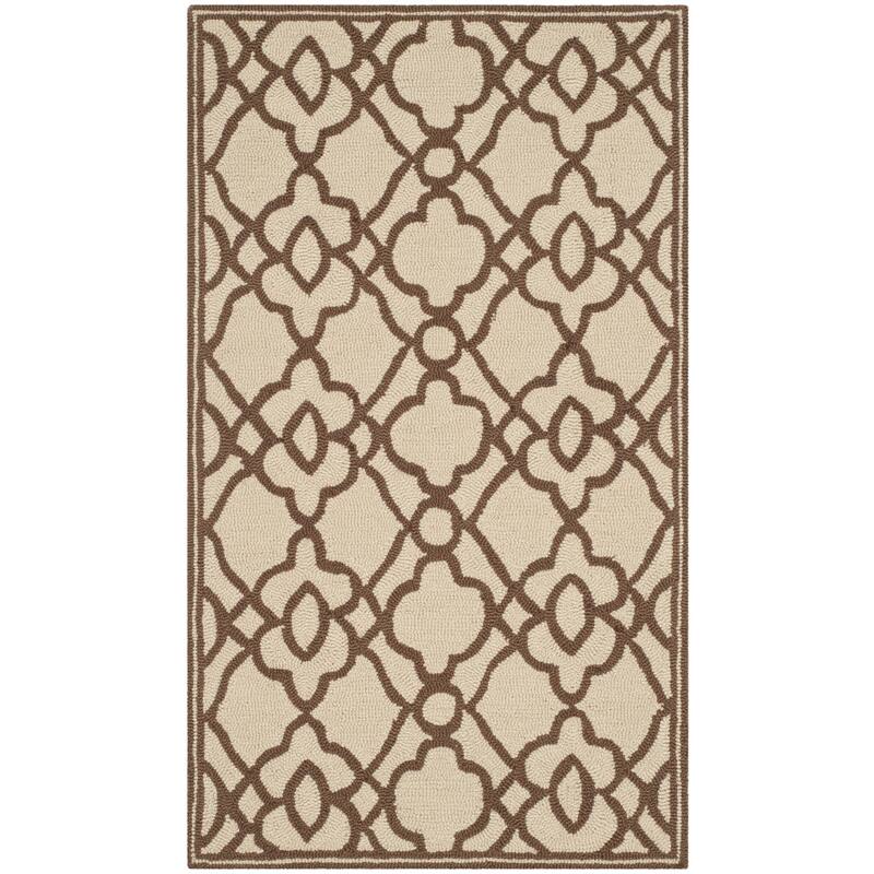 SAFAVIEH Handmade Four Seasons Laurence Floral Rug - 2'3" x 3'9" - Ivory/Dark Brown