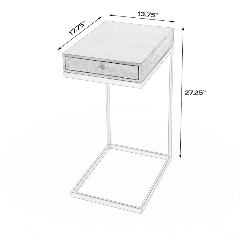 Alec 1 Drawer C Shaped End Table