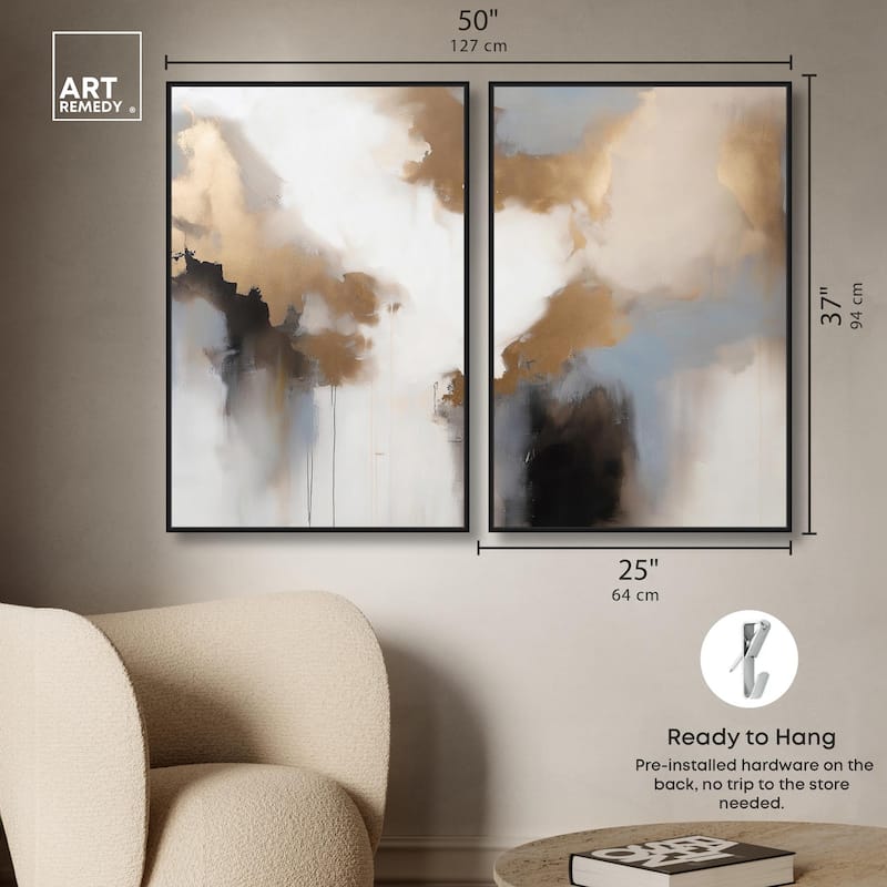 Golden Nebula Canvas Set of 2 by Art Remedy
