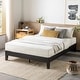 preview thumbnail 30 of 55, Grand Solid Wood 12-inch Platform Bed Frame by Crown Comfort Black - Queen