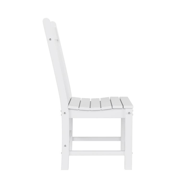 Laguna Hdpe All Weather Outdoor Patio Dining Set with Round Table, Armless Chairs (5-Piece Set)