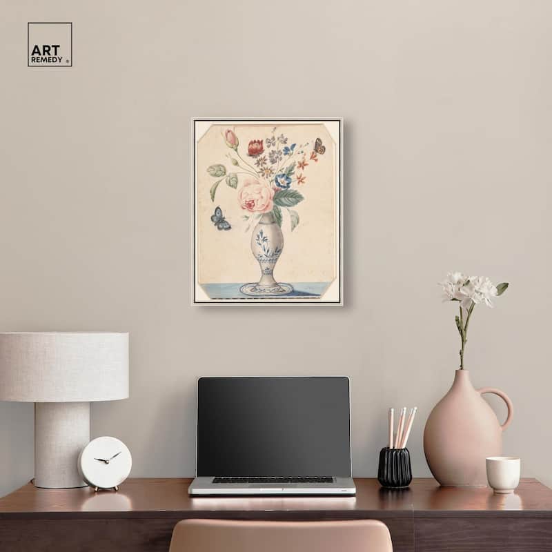 Vase with flowers 1850 Canvas by Art Remedy