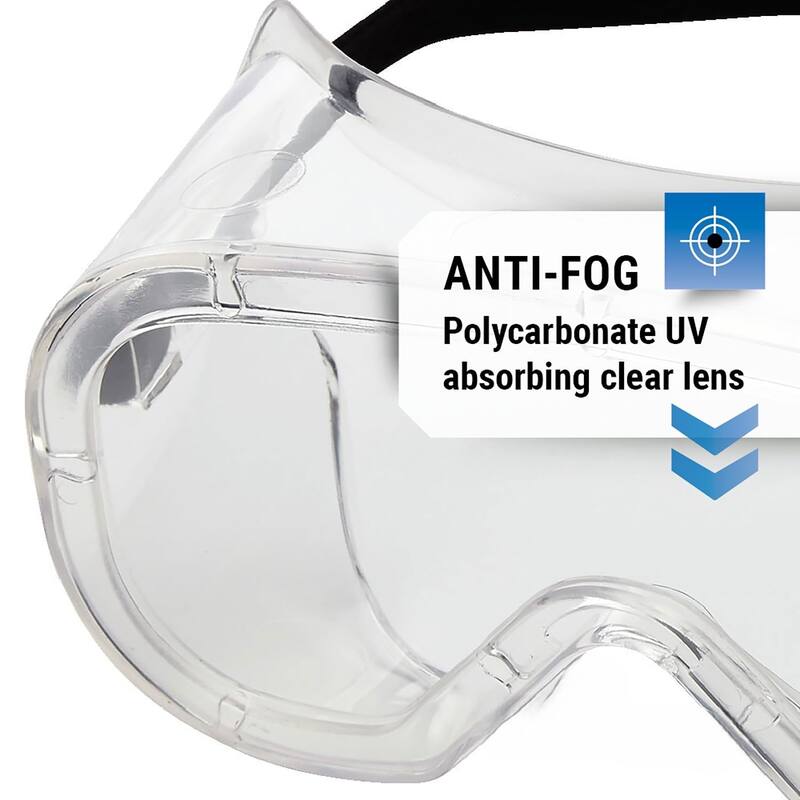 Non Vented Anti-Fog/Anti-Splash Safety Goggles