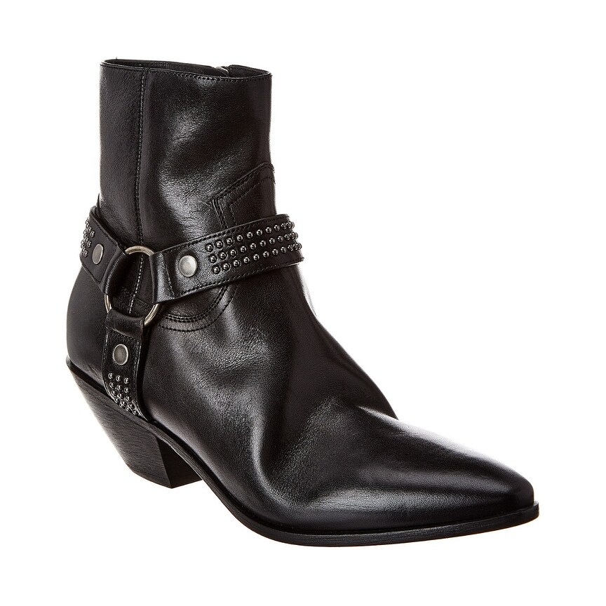 saint laurent leather harness boots