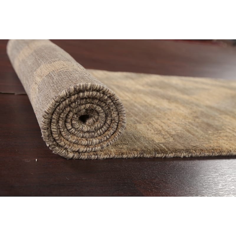 Geometric Gabbeh Kashkoli Wool Runner Rug Hand-knotted Oriental Carpet - 2'6" x 10'9"