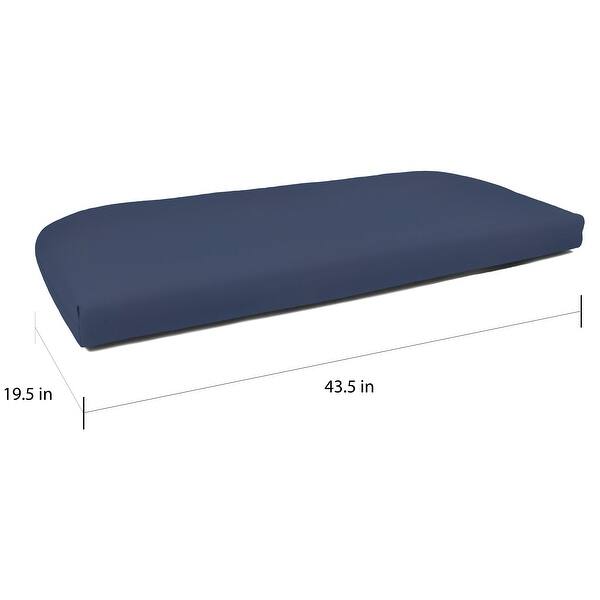 Sunbrella 43.5inch Solid Color Outdoor Settee Cushion Bed Bath