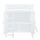 preview thumbnail 10 of 11, Multifunctional Design Loft Bed with Ladder, Guardrails, Wardrobe, Desk and Shelves, Full Size, White