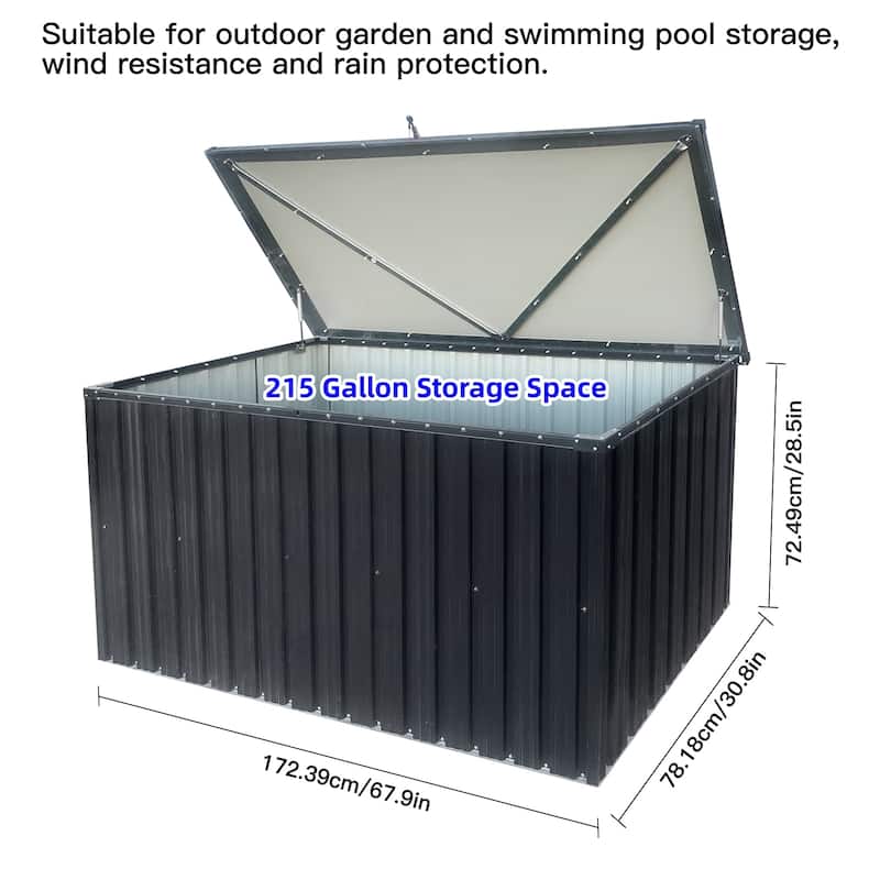 Cusp Barn Modern Out Door Metal Storage Box Store with Waterproof Durable Metal Frame
