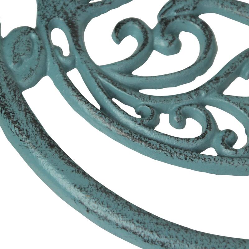 Zeckos Cast Iron Mermaid Anchor Compass Rose Kitchen Trivet (Set Of 3) - 0.75 X 7.75 X 7.75 inches