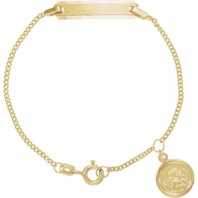 Curata 14k Yellow Gold Angel Bracelet 5mm
