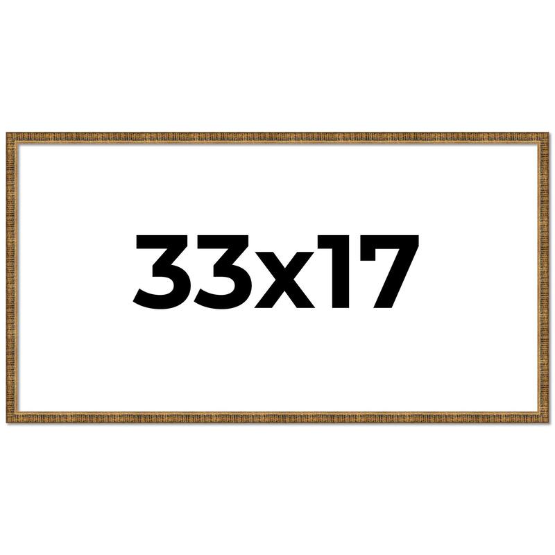 33x17 Frame Gold Solid Wood Picture Frame - Complete Modern Photo