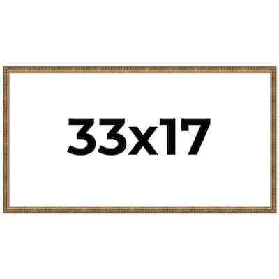 33x17 Frame Gold Solid Wood Picture Frame - Complete Modern Photo