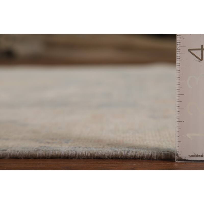 Vegetable Dye Blue Oushak Turkish Rug Hand-Knotted Wool Carpet - 5'11"x 9'7"