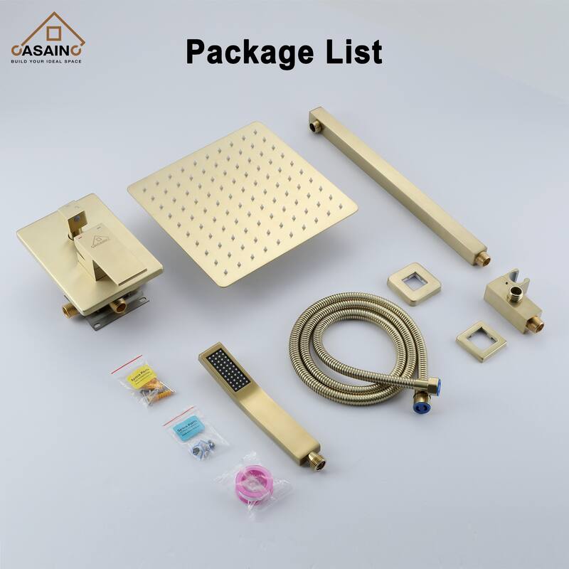 CASAINC 2-Function 10-In Wall Mounted Shower System with Handheld Shower
