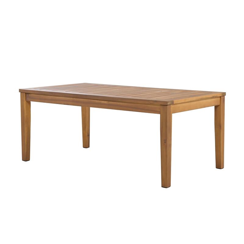 4-Piece Outdoor Patio Solid Wood Conversation Sofa Set with Coffee Table