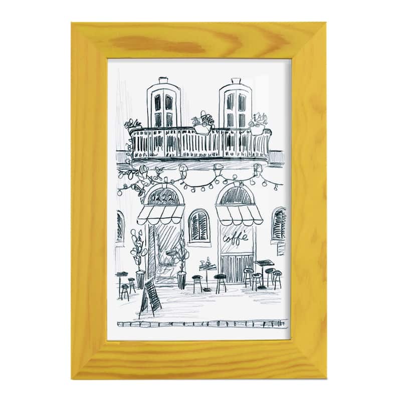 Italian Street Sketch II -Framed Print w/glass-Cherry Red