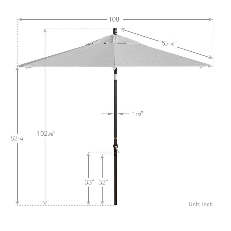 California Umbrella 9' Rd Alum Crank Open Auto Tlit Patio Umbrella