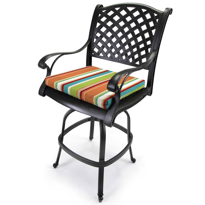 19" x 17" Outdoor Seat Cushion with Ties - Set of 2 - 19" W x 17" L x 2" H
