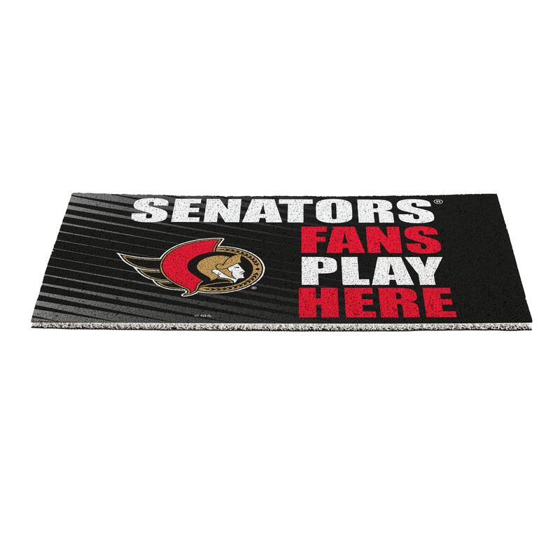28 in. x 16 in. Ottawa Senators "Fans Play Here" PVC Door Mat