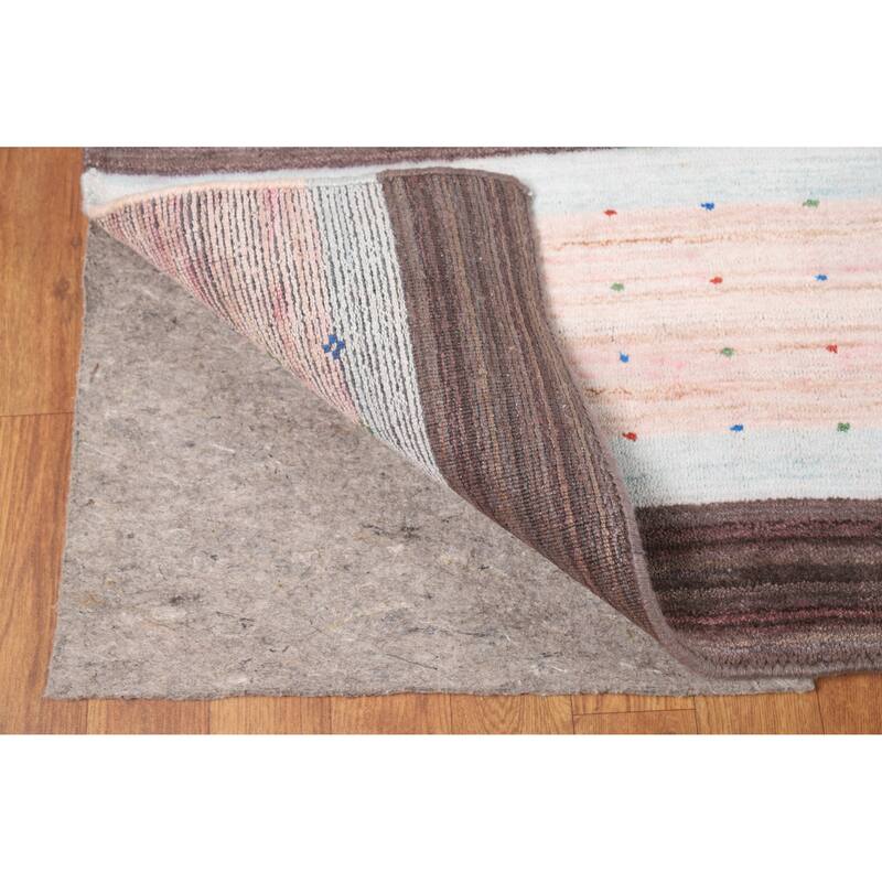 Tribal Brown Gabbeh Oriental Area Rug Handmade Wool Carpet - 8'1" x 9'8"