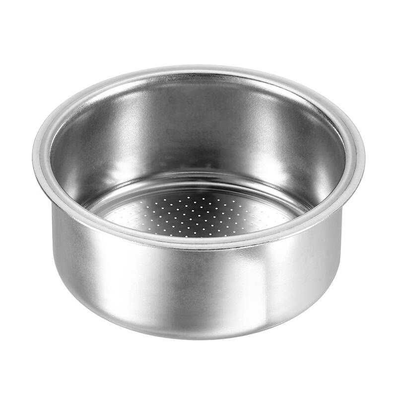 51mm Coffee Filter Basket, 2-Cup Stainless Steel Espresso Coffee Machine Bowl - Silver