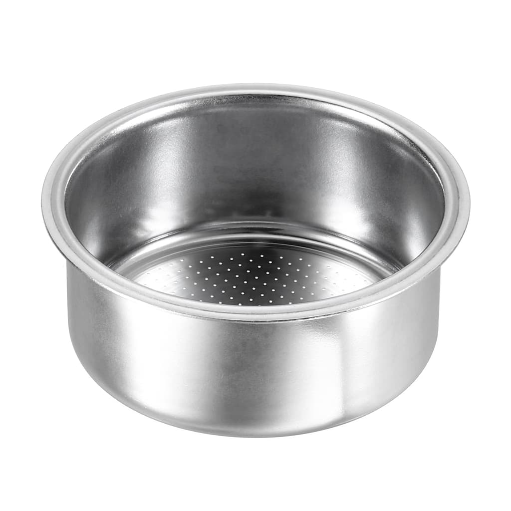 51mm Coffee Filter Basket, 2-Cup Stainless Steel Espresso Coffee Machine Bowl - Silver