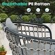 preview thumbnail 7 of 24, VredHom 11PC Outdoor Patio Aluminum X-Frame Dining Set Table with Rattan Chairs