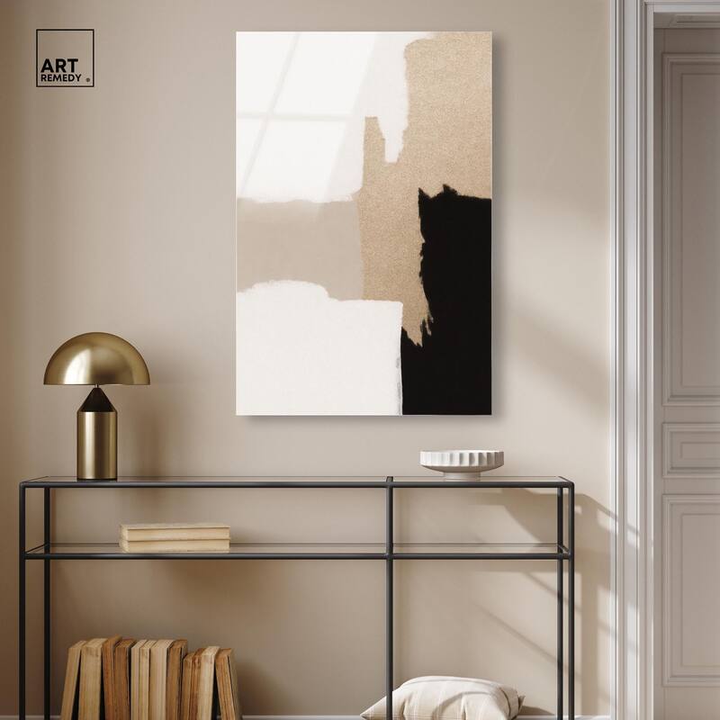 Beige and Black III Acrylic by Art Remedy, Ready to Hang