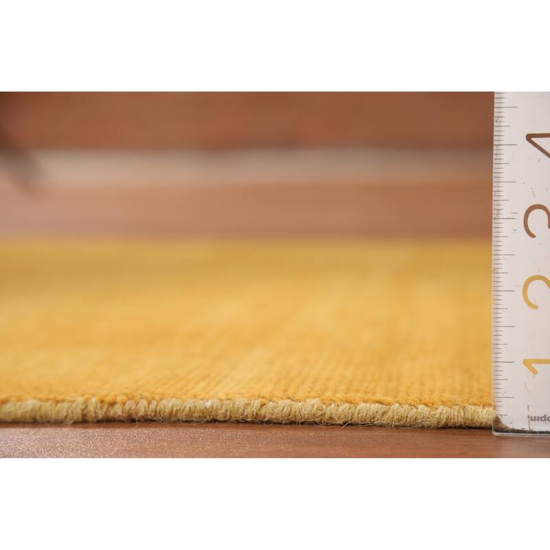 Gold Gabbeh Modern Foyer Rug Handmade Wool Carpet - 2'9"x 4'0"