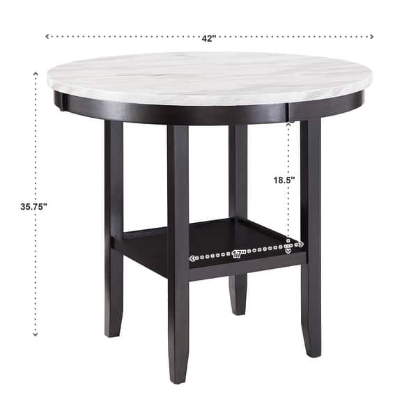 Balmforth White Faux Marble Round Counter Height Table by iNSPIRE Q ...