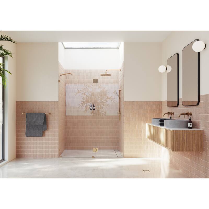 Glass Warehouse 78" x 57.75" Frameless Shower Door - Glass Hinge