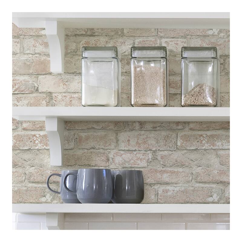 InHome White Washed Denver Brick Peel & Stick W - 198in x 20.5in x 0.025in