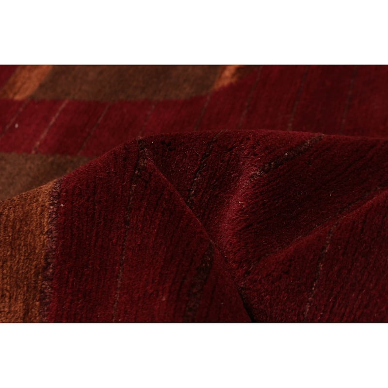 ECARPETGALLERY Hand-knotted Opulence Red Viscose, Wool Rug - 10'3 x 13'9