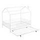 preview thumbnail 11 of 14, House-Shaped Metal Full Size House Bed with Fence and Twin Trundle