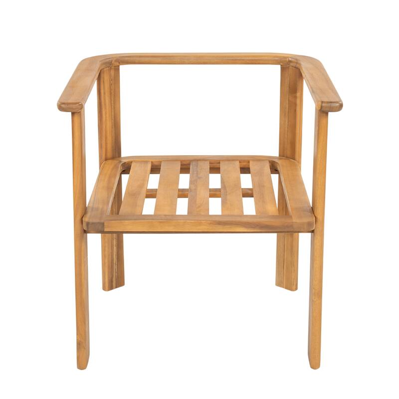 Scott Living Kaja Outdoor Solid Acacia Wood Dining Chair with Cushioned Seating (Set of 2)