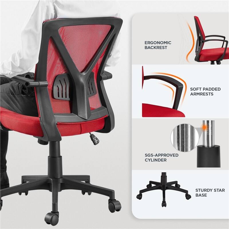 Yaheetech Adjustable Mesh Office Chair Mid Back Swivel Executive Chair
