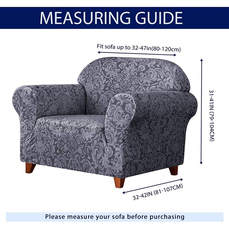Subrtex 1 Piece Armchair Slipcover Jacquard Damask Spandex Furniture Protector