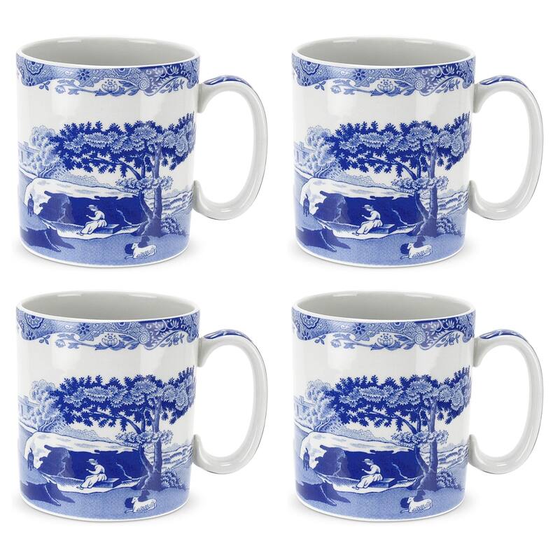 Spode Set of 4 Blue Italian Mugs