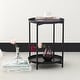 preview thumbnail 1 of 14, Adeco Side Table 2-Tier Metal Round End Table with Removable Tray - 17.5""(D)x 17.5""(W)x 20.7""(H) Black
