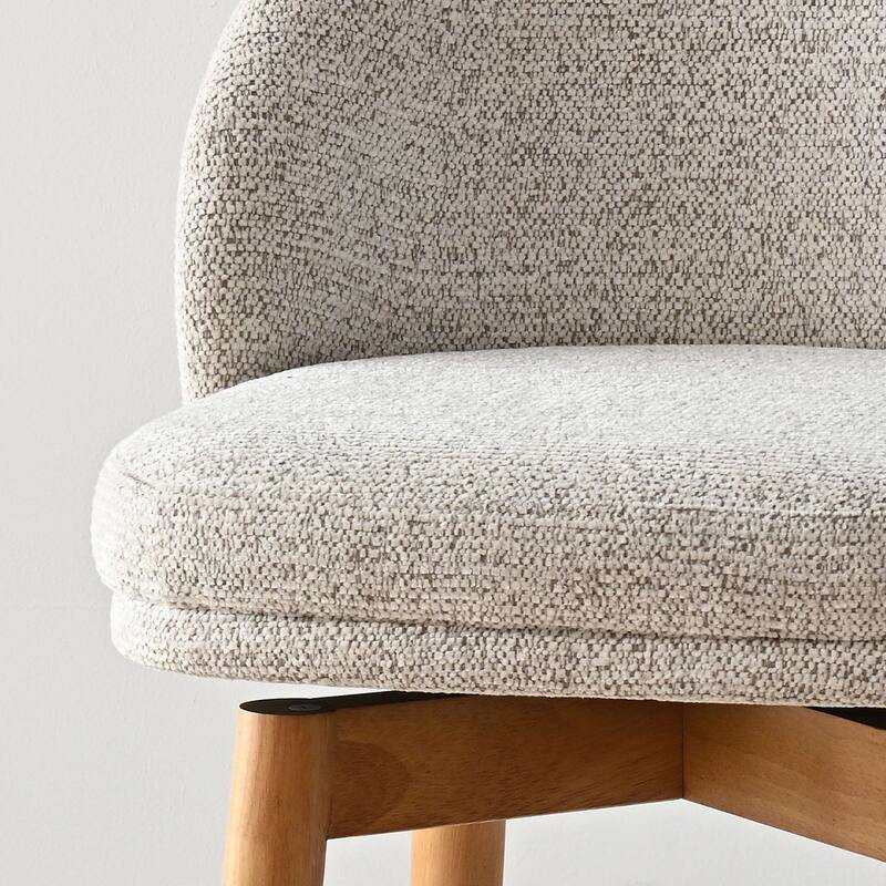 25.5" Swivel Upholstered Counter Stool Solid Wood Leg(Set of 2)